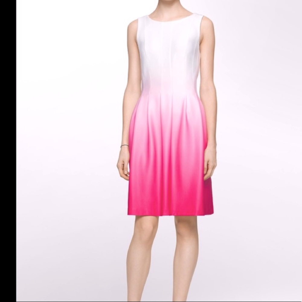 Pristine Calvin Klein Ombré Pink & White pleated sleeveless sexy summer dress